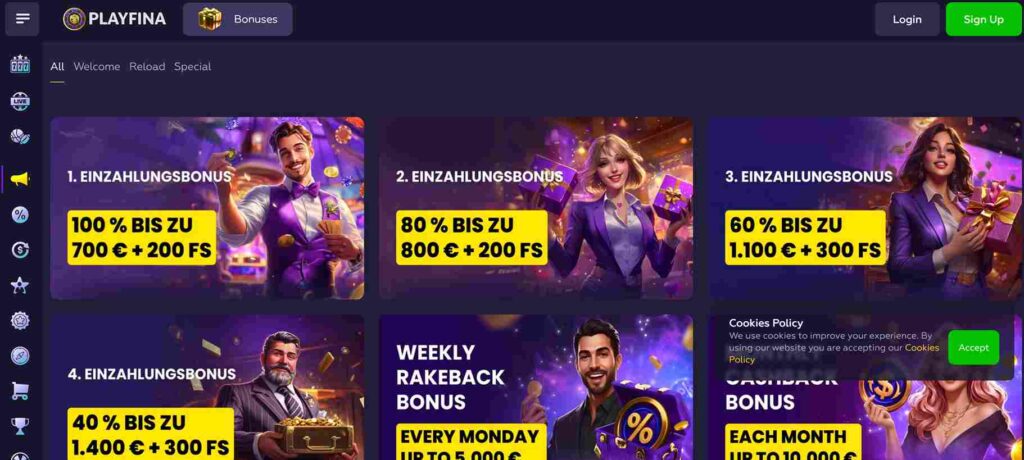 playfina casino bonus