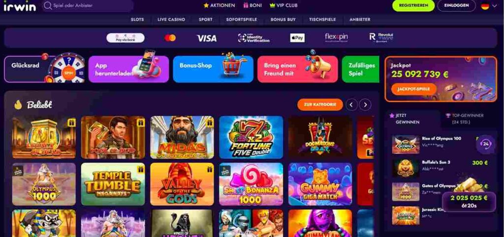 irwin casino bonus