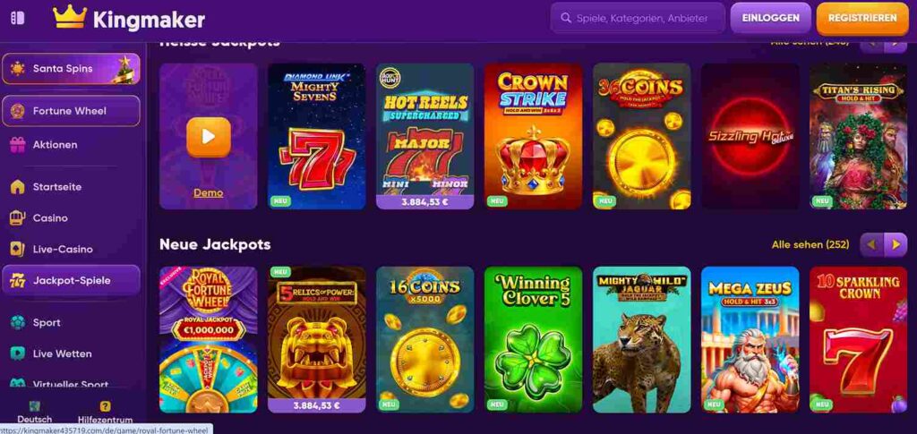 kingmaker casino games
